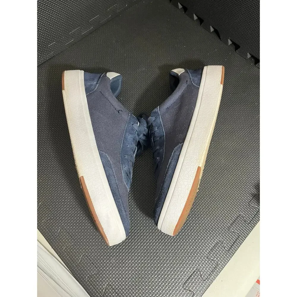 Kizik Prague Navy Blue‎ Size Mens 14 Wide Canvas Suede Sneakers Hands Free